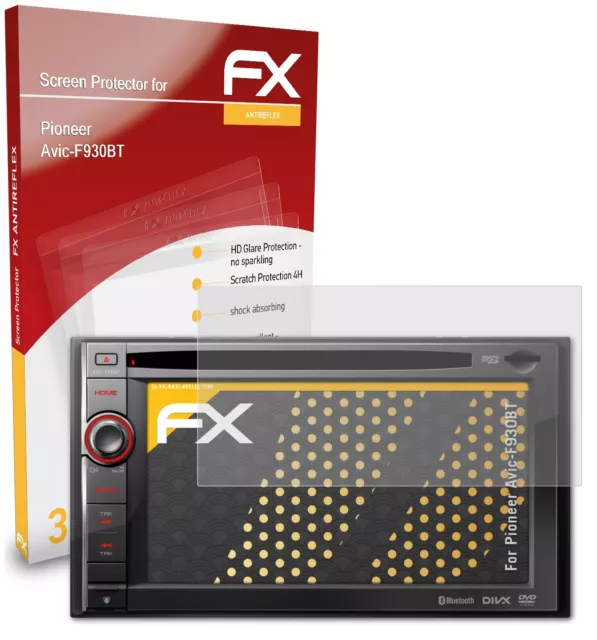 atFoliX 3x Film Protection d'écran pour Pioneer Avic-F930BT mat&antichoc