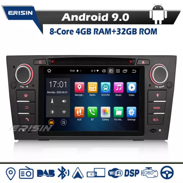 8-Core Android 9 DAB+Autoradio for BMW 3 Series E90 E91 E92 E93 GPS Navi+BT 32G