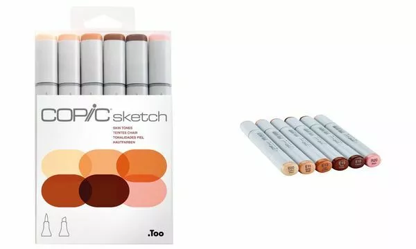 6x COPIC Profi Pinsel Marker Sketch Set Skin Tones Hautfarbe Gesicht Farben neu