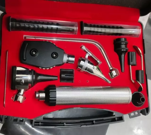 Professional ENT Diagnostic Set with LED Light - Ophthalmoscope, Otoscope - CE