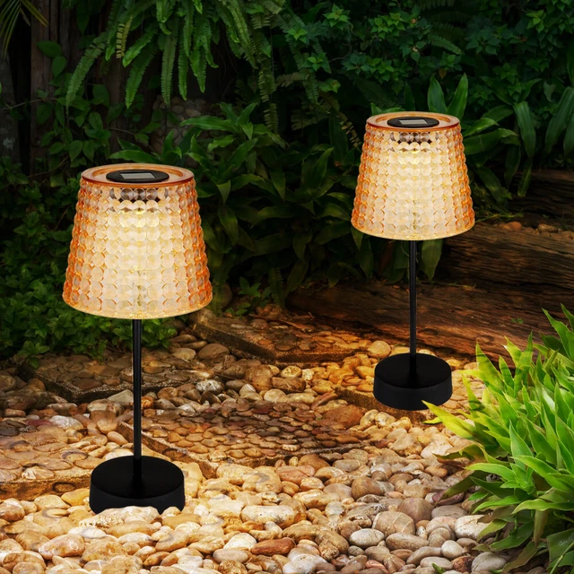 Lampe De Table Solaire Extérieure, Solaire Et Usb Rechargeable Lumière