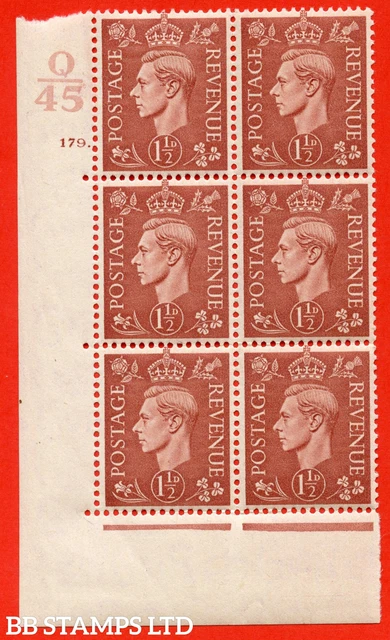 SG. 487. Q8. 1½d Pale Red-Brown. A mounted mint " Control Q45 cylinder 1 B67673