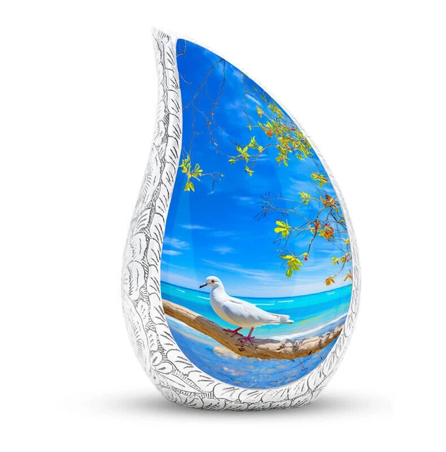Dove Stand In Tree Ocean Background Human Cremation Urns Pack Of 1 (3 Inch)