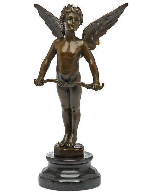Estatua de bronce Ángel Amor escultura de bronce de bronce adjunta figura de