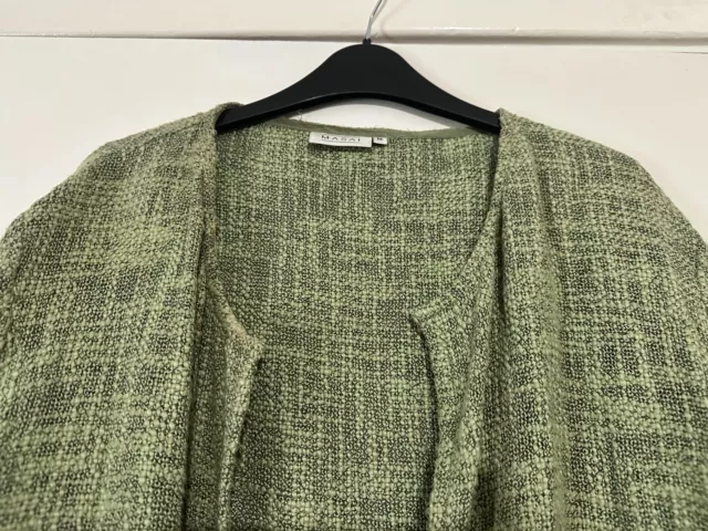 Women’s MASAI green open weave slubby cotton mix jacket, size M