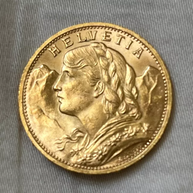 Swiss 1930B Nice Lustrous Bu Gem Early Date Scarce Gold 20 Franc B05