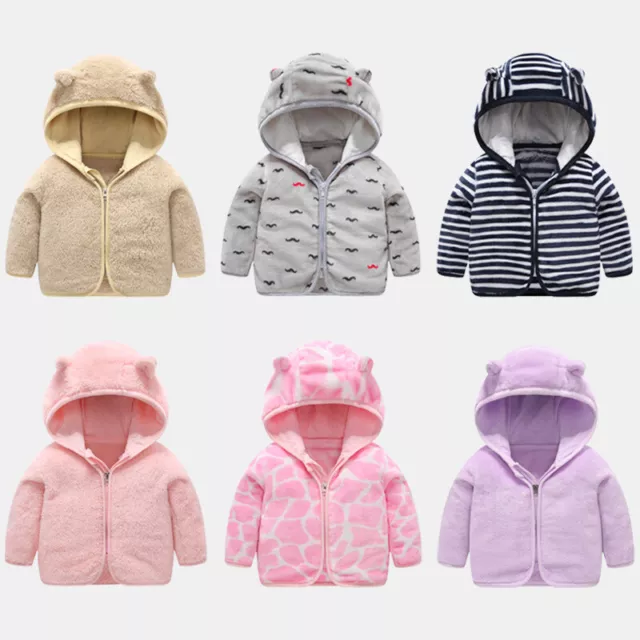 Girls Winter Toddler Baby Boys Windproof Hooded Coat Jacket Warm Fleece Outerwea