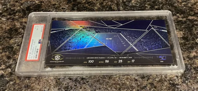 Joe Burrow LSU 2019 SEC CHAMPIONSHIP & Peach Bowl Playoff Tickets PSA 8s LOW POP 3