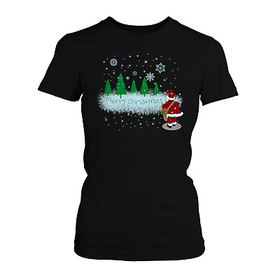 Santa Merry Christmas Damen T-Shirt Weihnachtsgeschenk Nikolaus Geschenk Idee