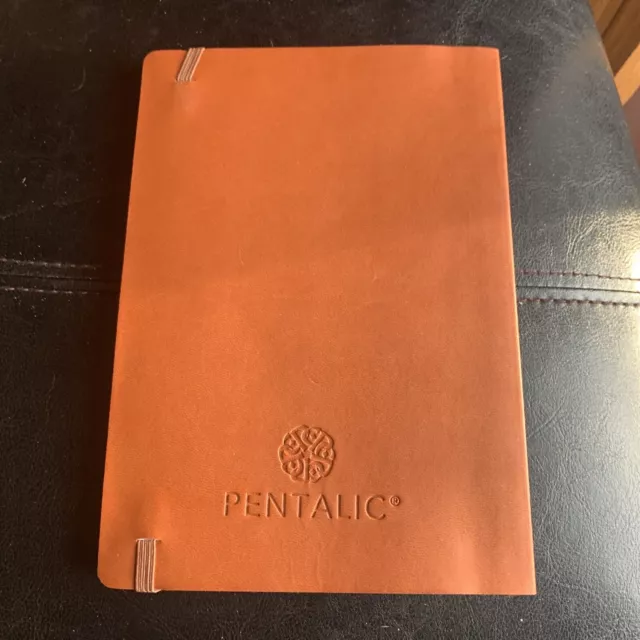 Pentalic Traveler Pocket Journal Sketch, 8 x 6, 1/2 Brown Cover with White Paper