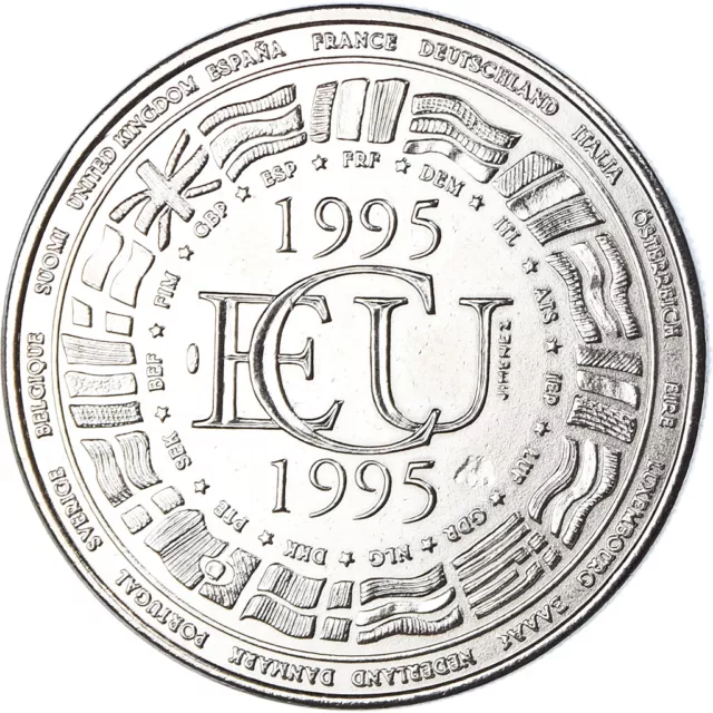 [#187307] France, Medal, Ecu Europa, Politics, 1995, MS, Copper-nickel 2