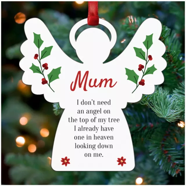 Angel Memorial Christmas Tree Decoration PERSONALISED Mum Dad Nan Husband Wife