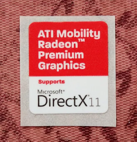 ATI Mobility Radeon Premium Graphics Sticker DirectX 11 16 x 19mm Case Badge