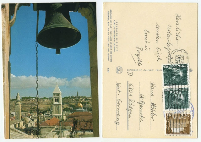 15599 - Israel - Altstadt von Jerusalem und der Ölberg - AK, gelaufen 16.4.1976