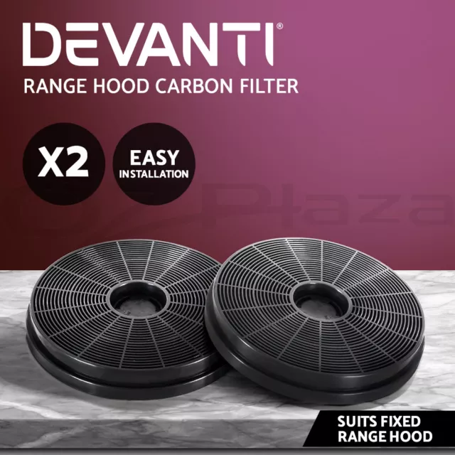 Devanti Range Hood Filters 17cm Carbon Charcoal Rangehood Filter Replacement X2