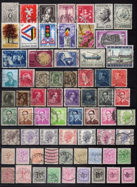 A SAISIR joli lot de timbres de BELGIQUE oblitérés tous différents. Port offert