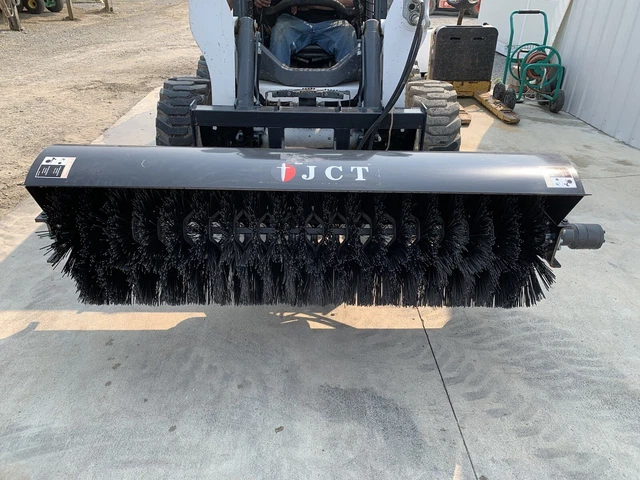 New JCT 72" Skid Steer Hydraulic Angle Rotary Broom Attachment Bobcat Sweepster