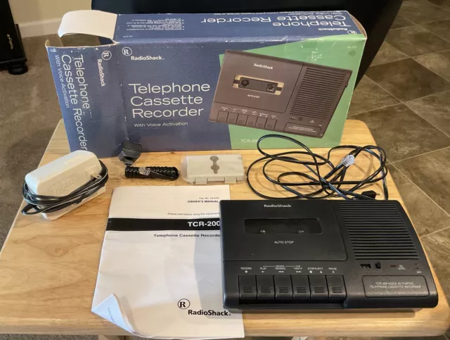 Radio Shack Telephone Cassette Recorder W/Voice Activation TCR-200 W/Box Manual+