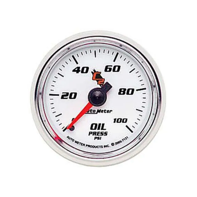 Autometer C2 Series 2-1/16" Oil Pressure Gauge 0-100PSI Mechanical 10ft AU7121