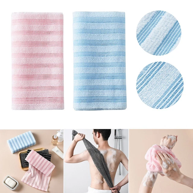 Strumenti per pulizia posteriore nero/blu/rosa asciugamano da bagno esfoliante fibra di poliestere