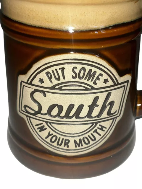 Paula Deen Put Some South In Your Mouth BIG Coffee Mug Thick Heavy Cup 3D Gift