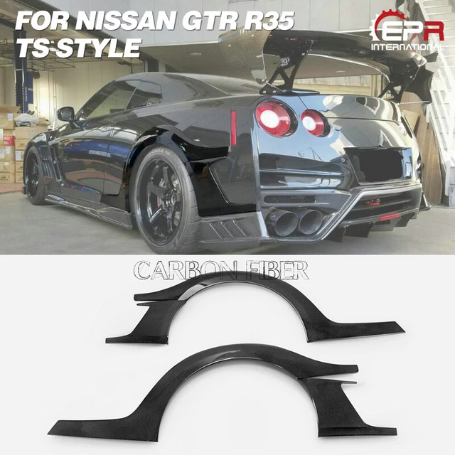 REAR BUMPER FENDER Flares For Nissan R35 GTR (17'Ver TS Style) Carbon