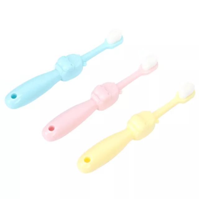 3 PCS Children's Toothbrush Tpe Soft Bristle for Kids Silicone