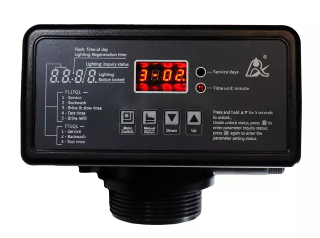 Válvula de control de 1"" RUNXIN F116q3 para sistema de filtro de tratamiento de agua suavizante
