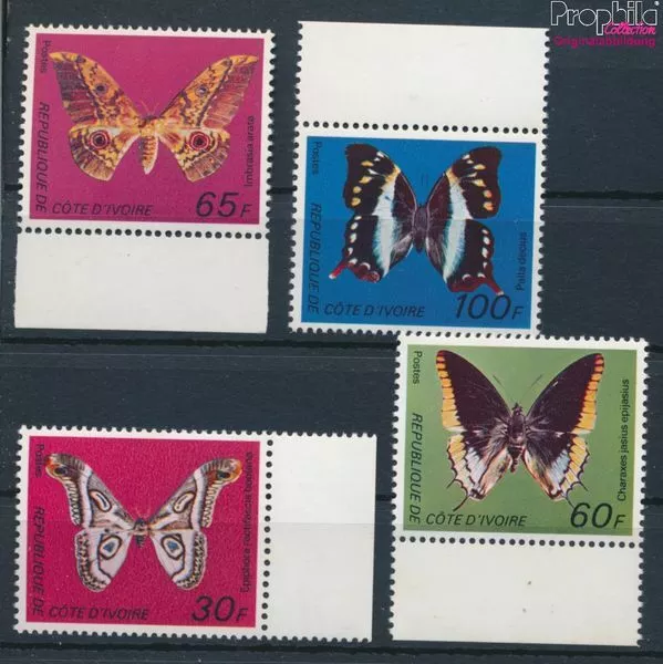 Briefmarken Elfenbeinküste 1977 Mi 527-530 postfrisch Schmetterlinge (10073842