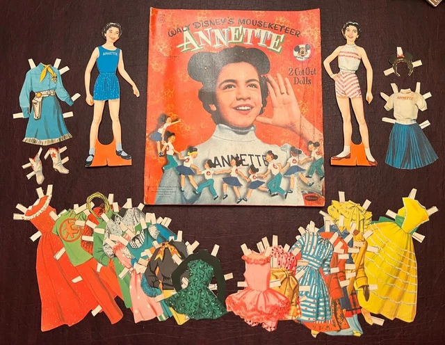 Vintage ANNETTE Paper Dolls 1956 Walt Disney’s Mouseketeer Whitman Publishing Co