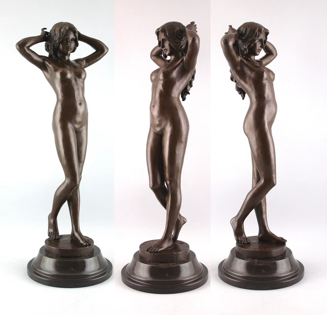 9937030-x Estilo Moderno Art Deco Figura de Bronce Nacktes Chica Desnudo H77cm