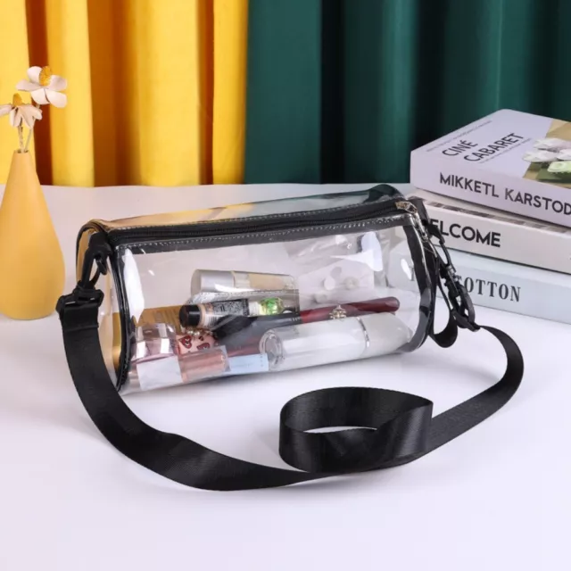 Cylindrical Clear Bag Purse Tote Bag Fashion Shoulder Messenger Bag  Unisex
