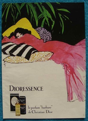 Publicité Dioressence Christian Dior 1979 advert parfum René Gruau double page 