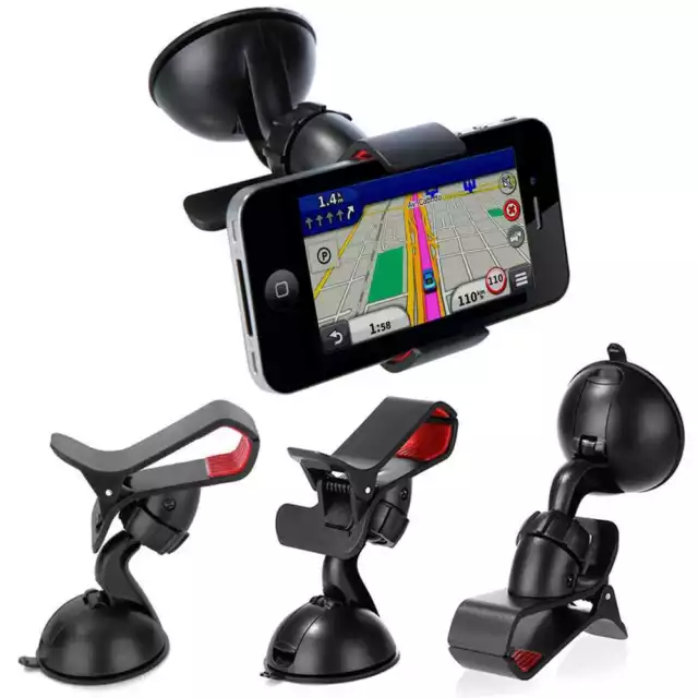 Support de Voiture avec Ventouse Parebrise pour Téléphone Smartphone GPS Holder