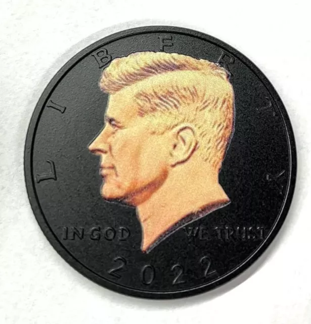 2022 Black JFK Kennedy Half Dollar U.S. Coin 2-SIDED