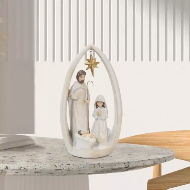 Ensemble de figurines de scène de la Nativité Sculpture artisanale