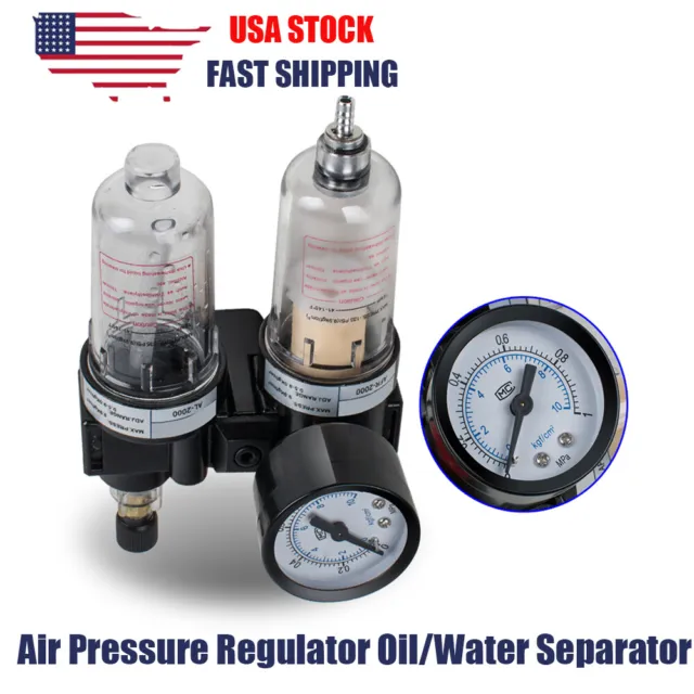 Air Pressure Regulator Oil/Water Separator Trap Filter Airbrush Compressor New A