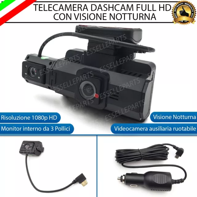 Telecamera Per Auto Dash Cam Full Hd Dvr Car Video 3" Display 170° Grandangolo