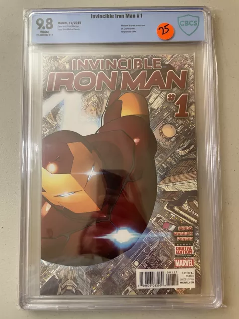 Invincible Iron Man #1 CBCS 9.8 - David Marquez Wraparound Cover