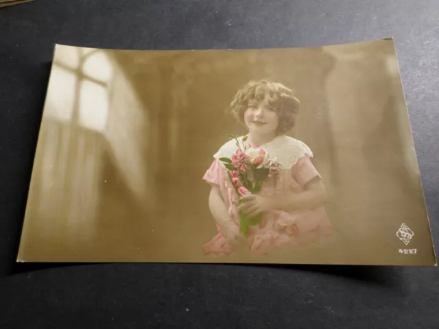 CPA Fantasy Little Girl With Flowers, Branger, Old Postcard
