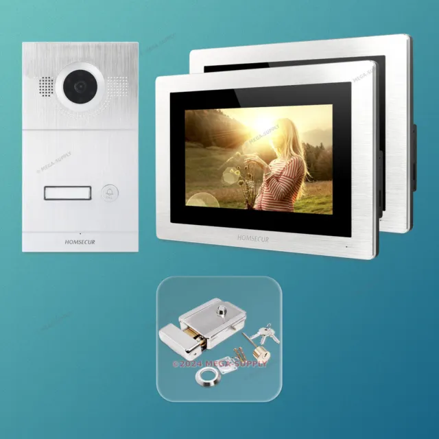 HOMSECUR 7" Système Interphone Portier Vidéo avec Accès RFID pour Maison/Appt.