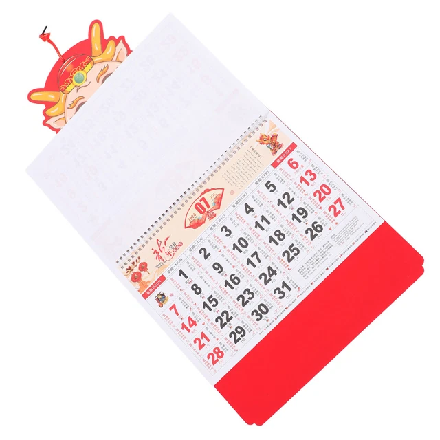 WALL CALENDAR CHINESE Traditional Calendar 2024 New Year Hanging