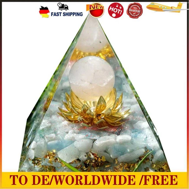 Crystal Pyramid Meditation Healing Home Office Art Decoration Figurine (F)
