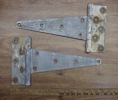 2 Vntg. Tee Hinges,14-11/16" OAL,2-1/4" X 7-3/4" Butts,4" X 11-7/16" Legs,Lot 2