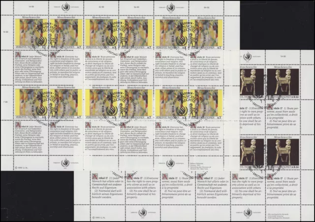 UNO Wien 123-124 Erklärung der Menschenrechte III 1991, ZD-Bogensatz ESSt