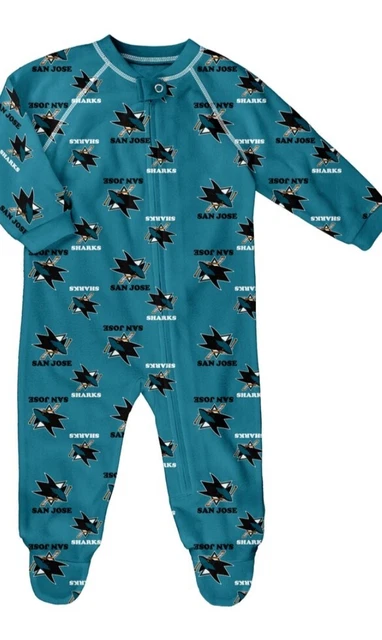 San Jose Sharks Baby 12 Months Teal Zip Up Sleeper Coverall Pijama