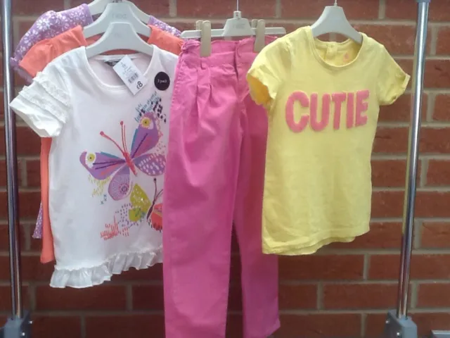 Girls Easter Bundle 4-5 Y 110 M&S Trousers Next & BNWT George T-Shirts Butterfly