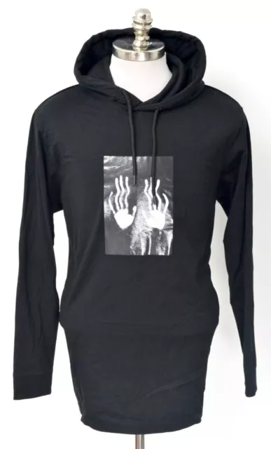 NWT MARCELO BURLON Black Hands Square Hood Pullover Hoodie Sweater Tee Shirt XS