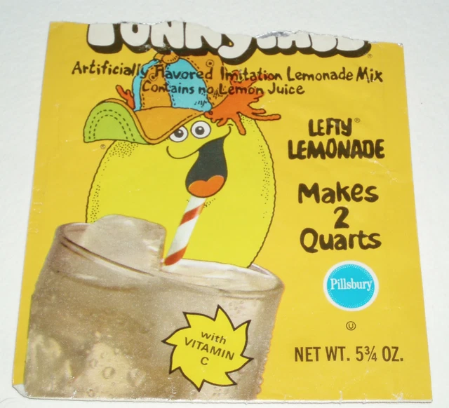 ビンテージ Pillsbury Funny Face Lefty Lemon Vintage 1969 the Pillsbury Co Funny Face Drink Mix Promo