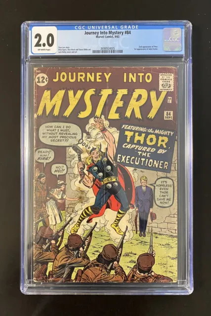 JOURNEY Into MYSTERY #84 CGC 2.0 1ST JANE FOSTER 2ND THOR! Marvel Comic 1962